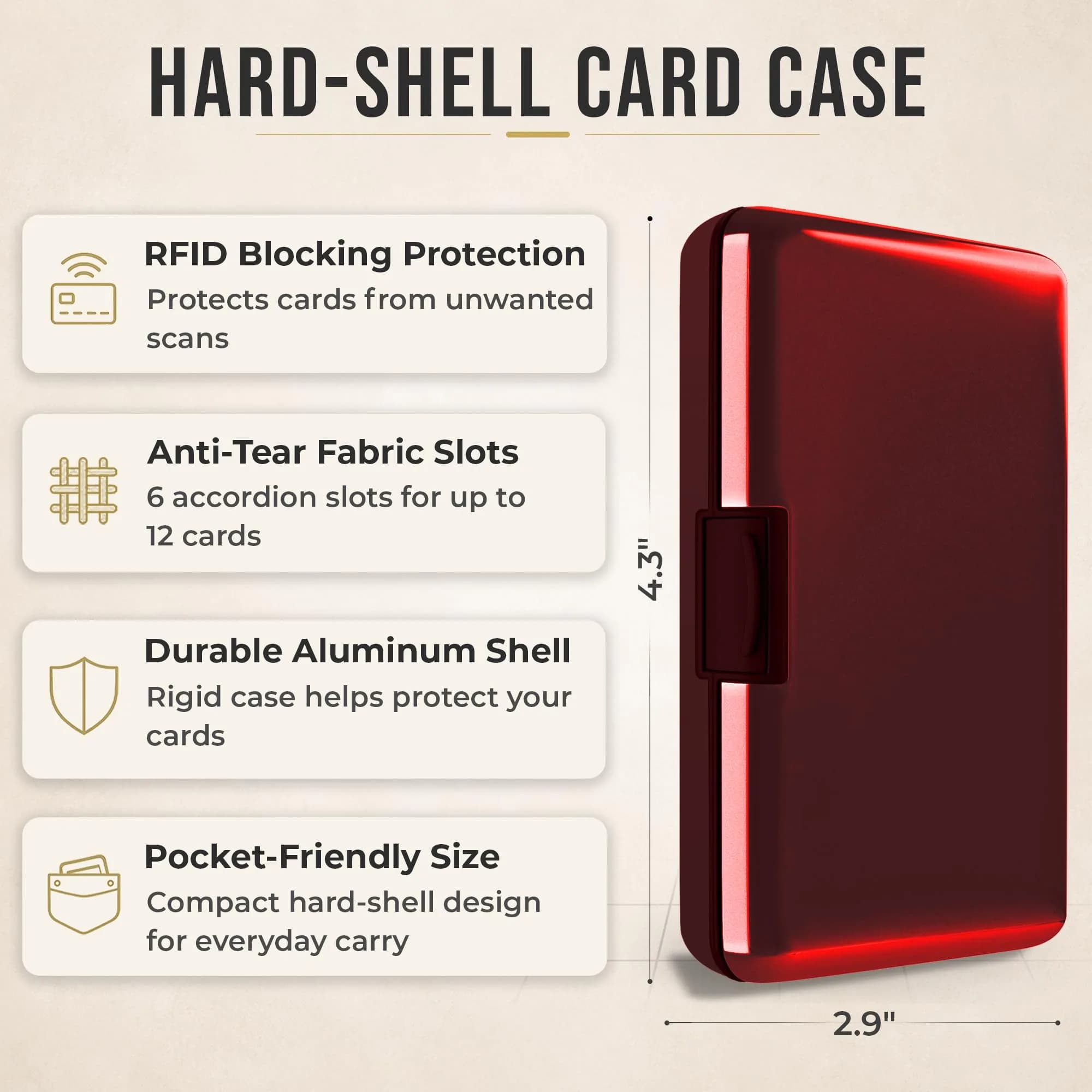 TopMost Aluminum RFID Blocking Credit Card Holder | Slim Metal Wallet for Men & Women, Purple thumbnail 2