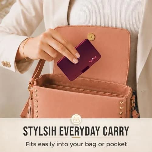 TopMost Aluminum RFID Blocking Credit Card Holder | Slim Metal Wallet for Men & Women, Purple thumbnail 3