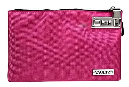 Vaultz Locking Money Bag - 7 x 10 Inches, Pink | Secure Personal Valuables thumbnail 1