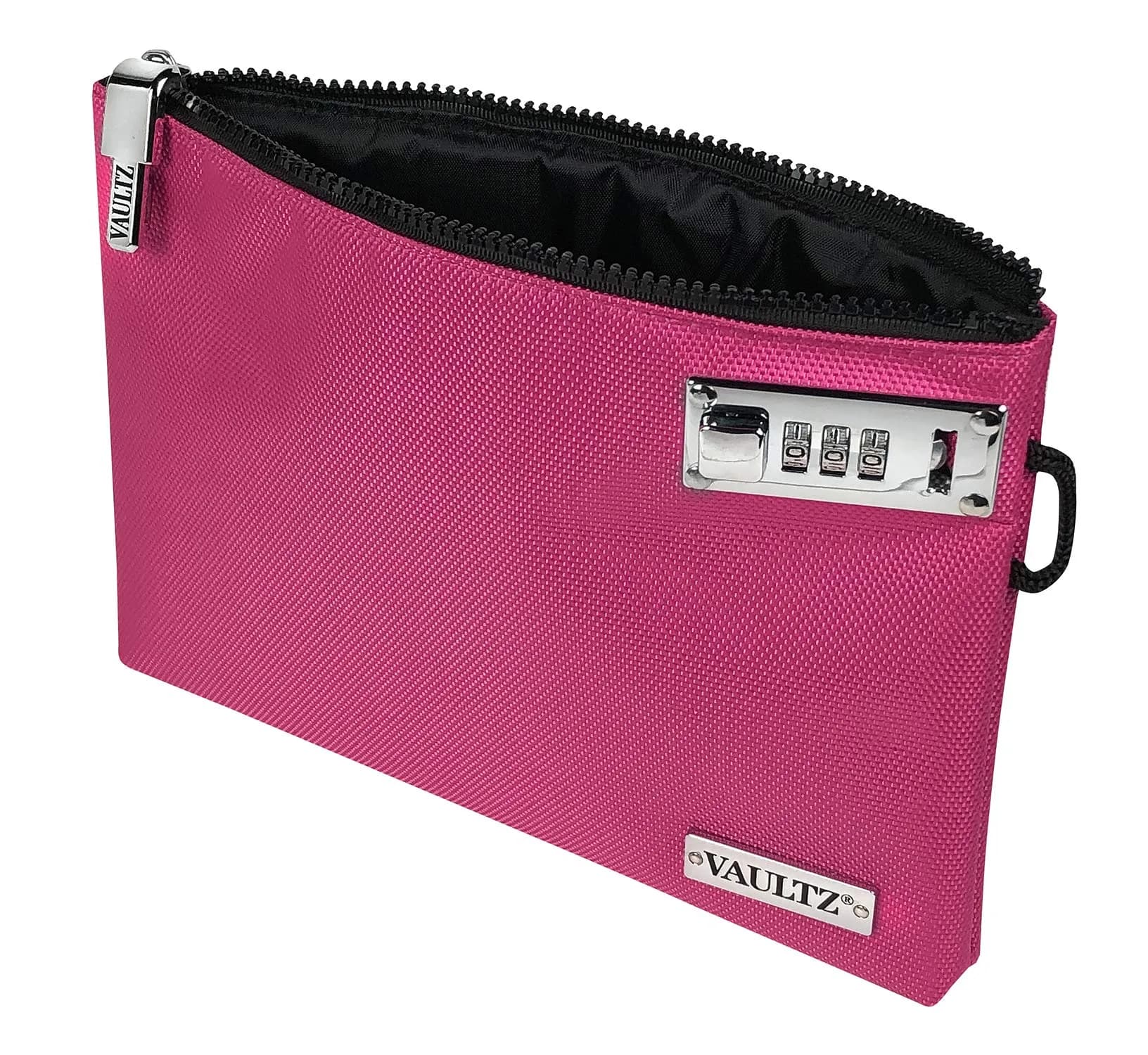 Vaultz Pink Locking Accessories Pouch, Zippered Storage, 7x10 Inches | Secure Valuables with Patented Lock - view 3