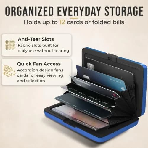 TopMost Aluminum Credit Card Holder, RFID Blocking Wallet for Women & Men | Compact, Stylish & Secure thumbnail 4