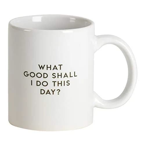 Dicksons What Good Shall I Do Today? Black 11oz Ceramic Novelty Coffee Mug | Inspirational Gift for Coffee Lovers thumbnail 3