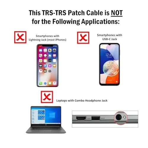 ienza Camera TRS Patch Cable for DSLR & Camcorders | Noise-Reducing 3.5mm TRS Male to Male, Black & Red thumbnail 4