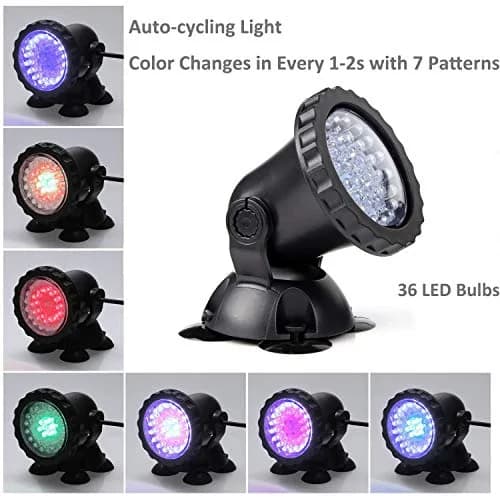 ZHGSERVU Color Changing Submersible Spotlight 3.5W 36-LED | 7cm (2.75in) Diameter thumbnail 3