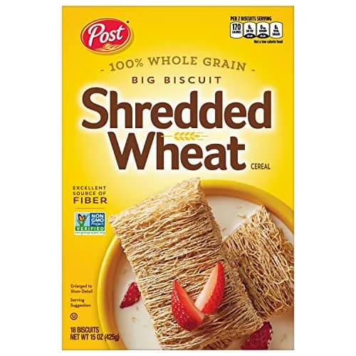 Post Shredded Wheat Big Biscuit Whole Grain Breakfast Cereal 425g (15 oz) | High Fiber, Non-GMO thumbnail 1