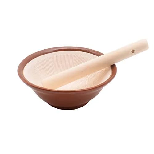 Konatu Ceramic Suribachi Mortar and Pestle Set with Maple Pestle, 10.2 cm (4 inch) Diameter | Traditional Japanese Cookware for Herbs & Spices thumbnail 1