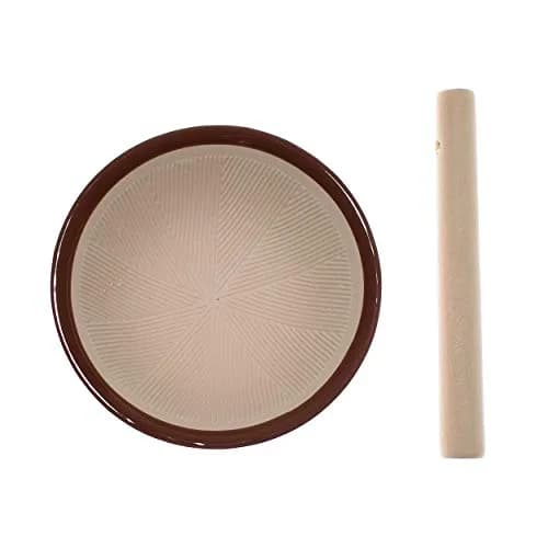 Konatu Ceramic Suribachi Mortar and Pestle Set with Maple Pestle, 10.2 cm (4 inch) Diameter | Traditional Japanese Cookware for Herbs & Spices thumbnail 3