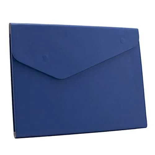 enyuwlcm PU Leather A4 File Folder Waterproof Document Holder Blue | Elegant & Large Capacity thumbnail 1