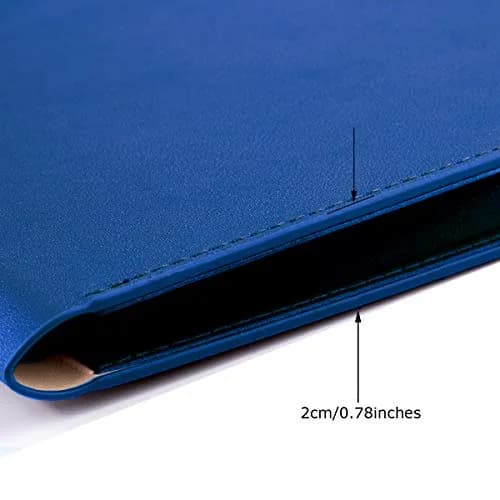 enyuwlcm PU Leather A4 File Folder Waterproof Document Holder Blue | Elegant & Large Capacity thumbnail 4