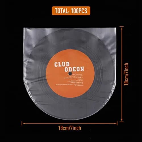 Facmogu 7 Inch Vinyl Record Sleeves | Anti-Static Inner Sleeves for LPs | 100 Pack thumbnail 7
