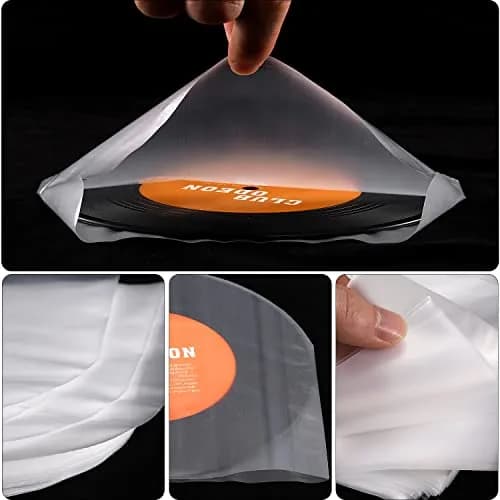 Facmogu 7 Inch Vinyl Record Sleeves | Anti-Static Inner Sleeves for LPs | 100 Pack thumbnail 2