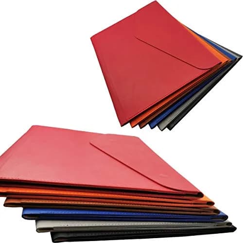 enyuwlcm PU Leather A4 File Folder Waterproof Document Holder Gray | Elegant & Large Capacity thumbnail 7