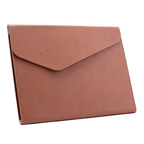 enyuwlcm PU Leather A4 File Folder Waterproof Document Holder with Magnetic Closure Brown | Elegant & Large Capacity thumbnail 1