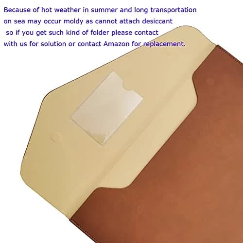 enyuwlcm PU Leather A4 File Folder Waterproof Document Holder with Magnetic Closure Brown | Elegant & Large Capacity thumbnail 5