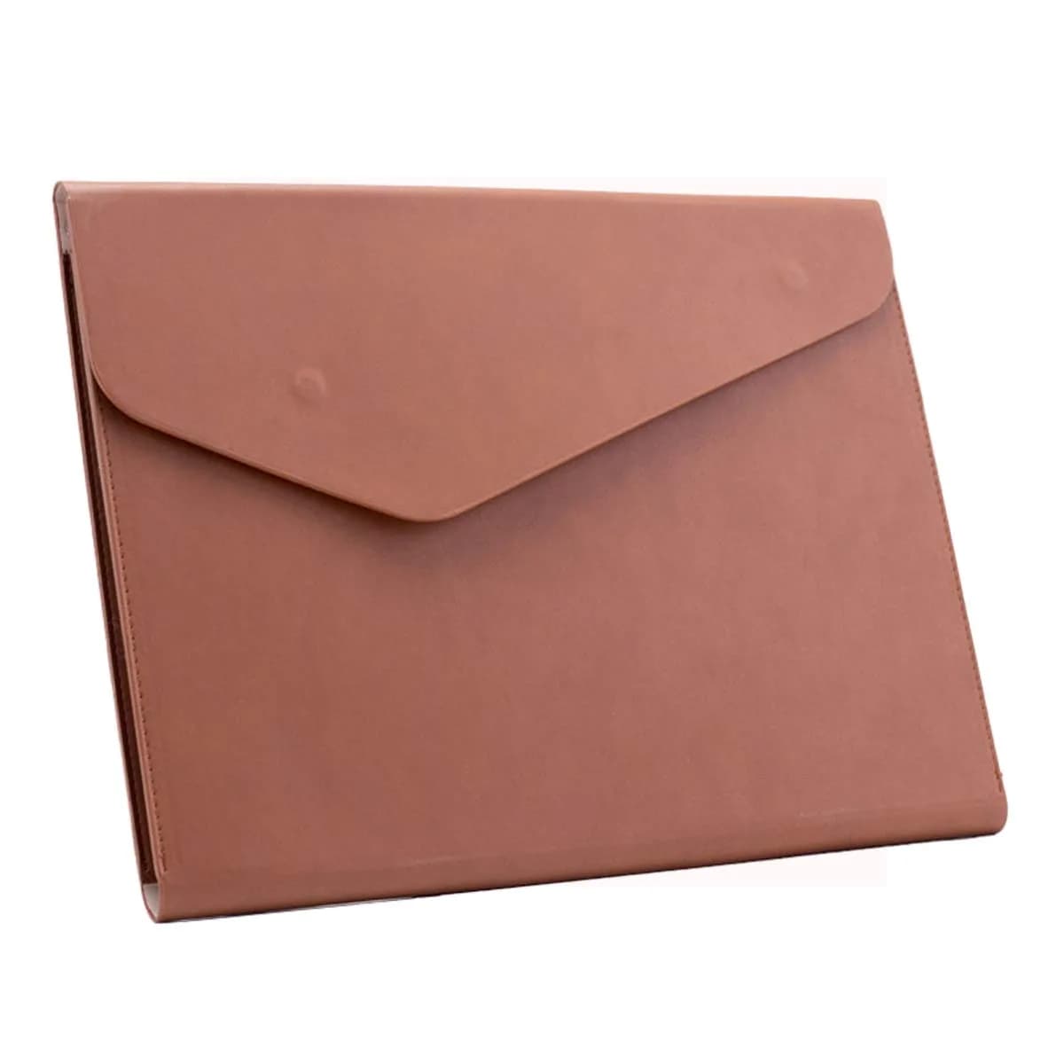 enyuwlcm PU Leather A4 File Folder Waterproof Document Holder with Magnetic Closure Brown | Elegant & Large Capacity