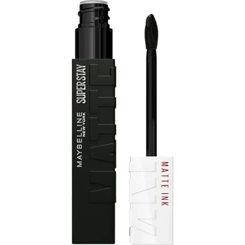 Maybelline SuperStay Matte Ink Liquid Lipstick, Thrill Seeker Black, 0.17 Fl Oz (5 ml) | Long-Lasting Matte Color thumbnail 1