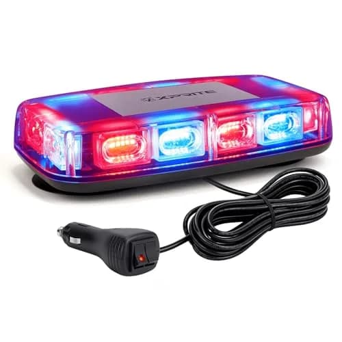 Xprite 12" 72-LED Rooftop Strobe Light Bar with Magnetic Base | 12V-24V Construction Vehicle Warning Beacon thumbnail 1