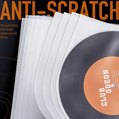 Facmogu 100PCS 10 Inch Anti-Static LP Inner Sleeves | Protect Your Vinyl from Dust & Scratches thumbnail 5