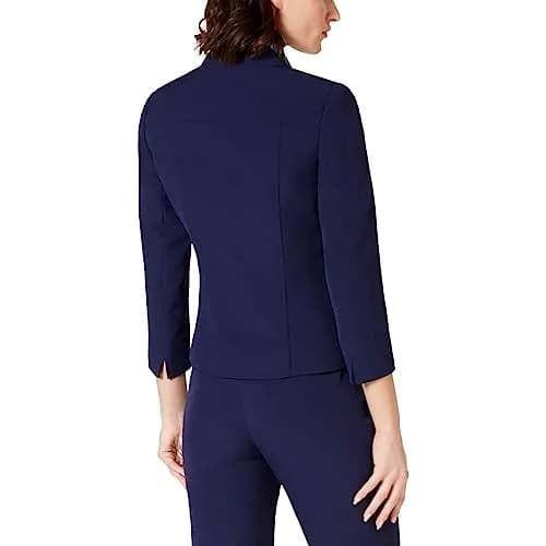 Anne Klein Madison Crepe Cropped Stand Collar Jacket Distant Mountain | Fully Lined, Fall Style, Tailored Fit, 4 thumbnail 2