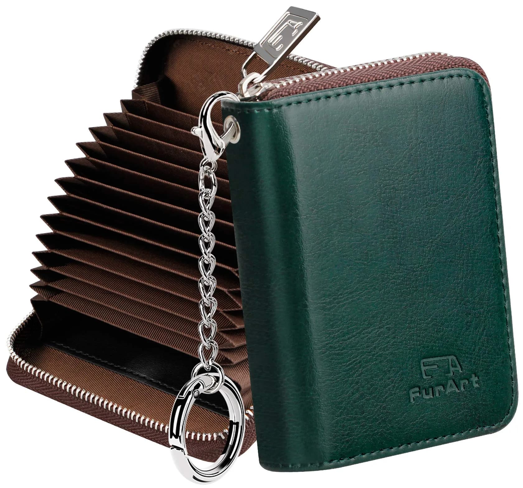 FurArt RFID Blocking Zipper Wallet for Women & Unisex Adults | 11 cm (4.3") x 8 cm (3") x 2 cm (0.9") - main product image