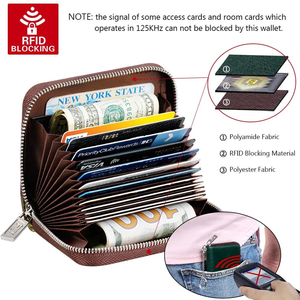 FurArt RFID Blocking Zipper Wallet for Women & Unisex Adults | 11 cm (4.3") x 8 cm (3") x 2 cm (0.9") - view 5