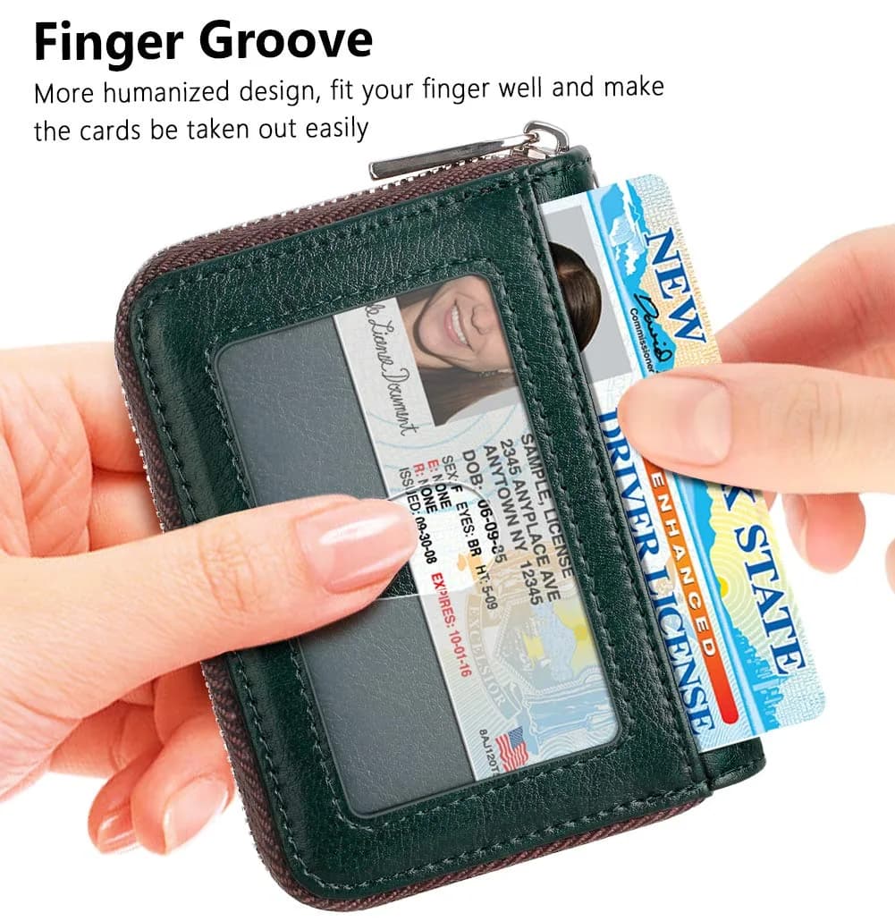 FurArt RFID Blocking Zipper Wallet for Women & Unisex Adults | 11 cm (4.3") x 8 cm (3") x 2 cm (0.9") - view 2