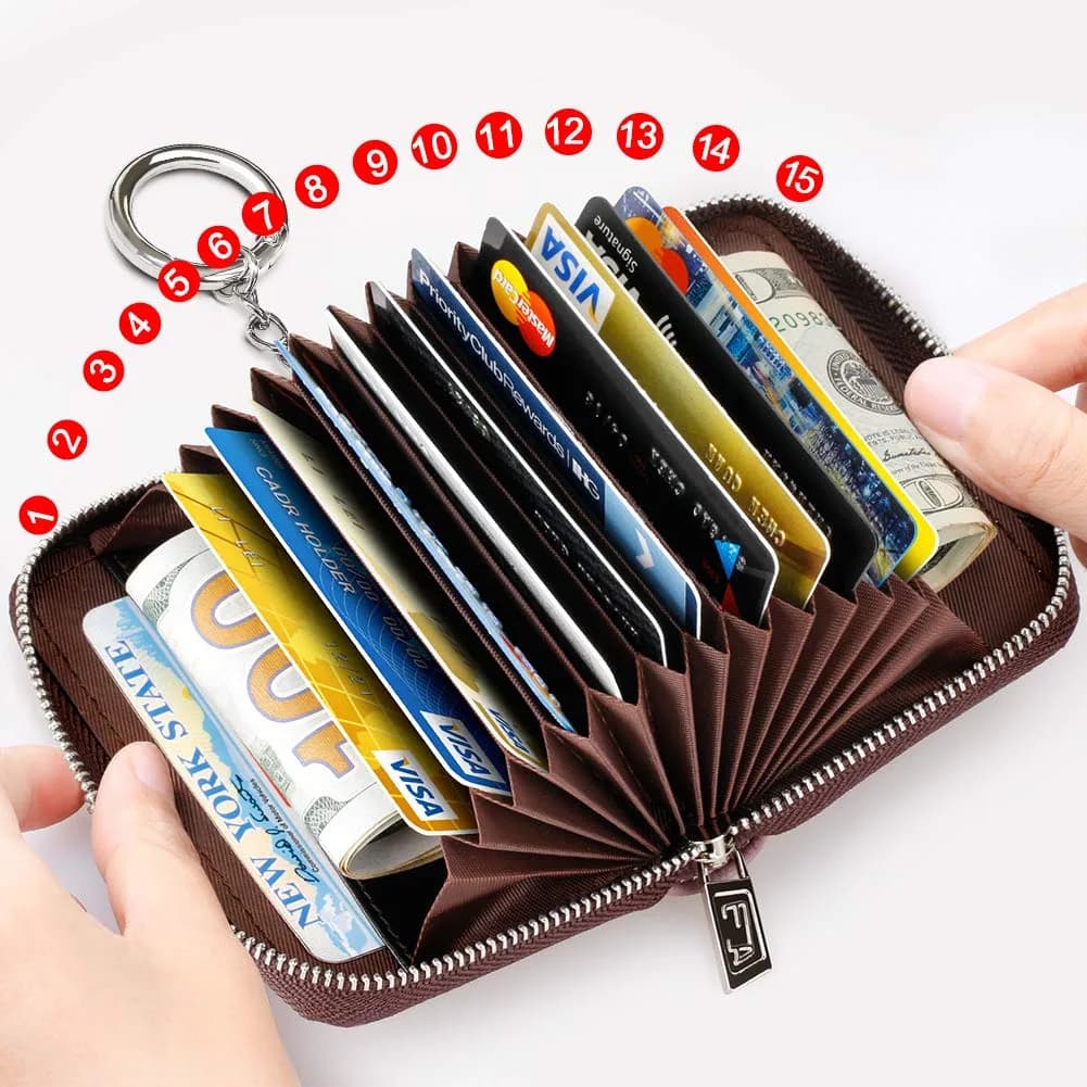 FurArt RFID Blocking Zipper Wallet for Women & Unisex Adults | 11 cm (4.3") x 8 cm (3") x 2 cm (0.9") - view 3