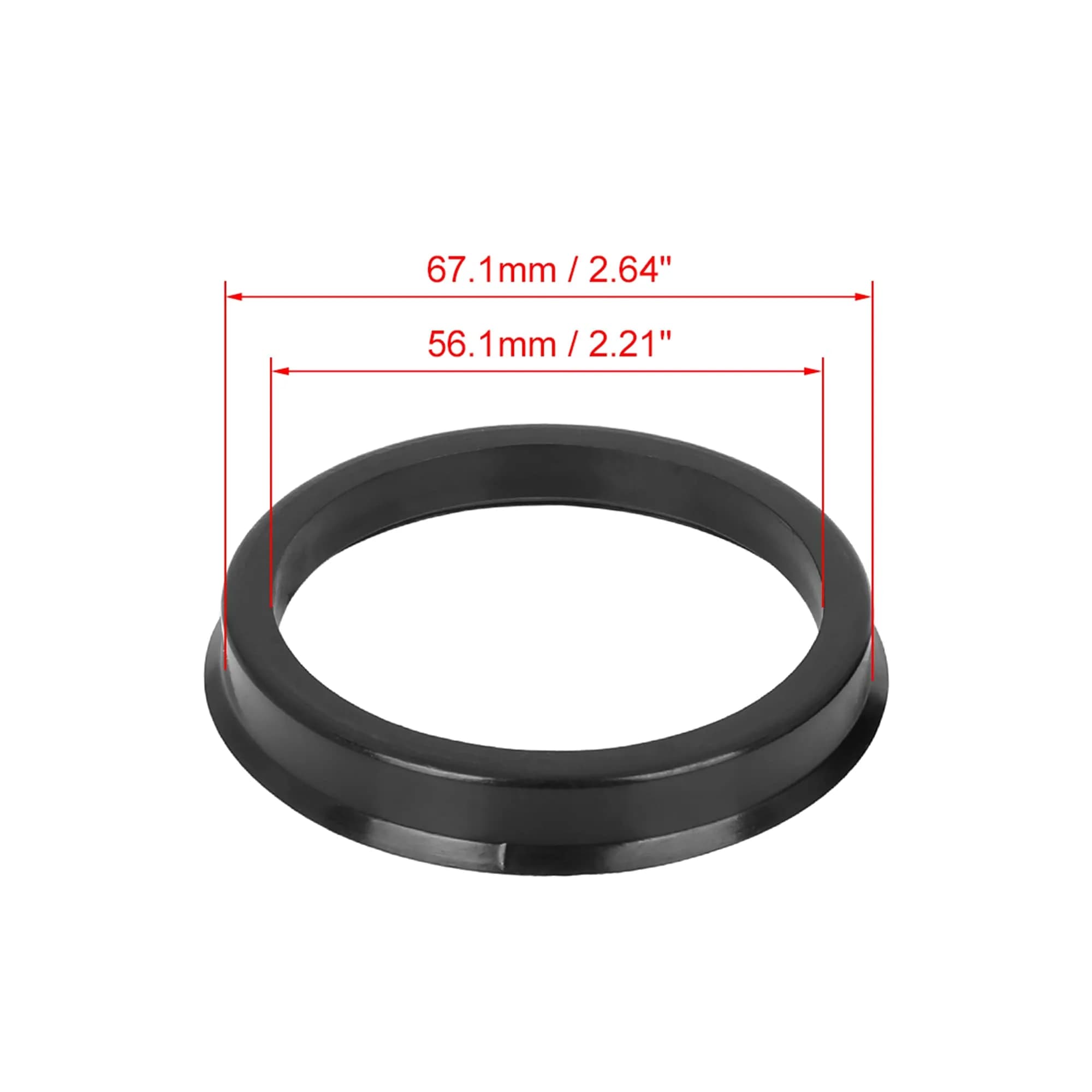 X AUTOHAUX Plastic Hub Centric Rings 67.1mm OD to 56.1mm ID Black | Eliminate Steering Wheel Vibrations - view 5