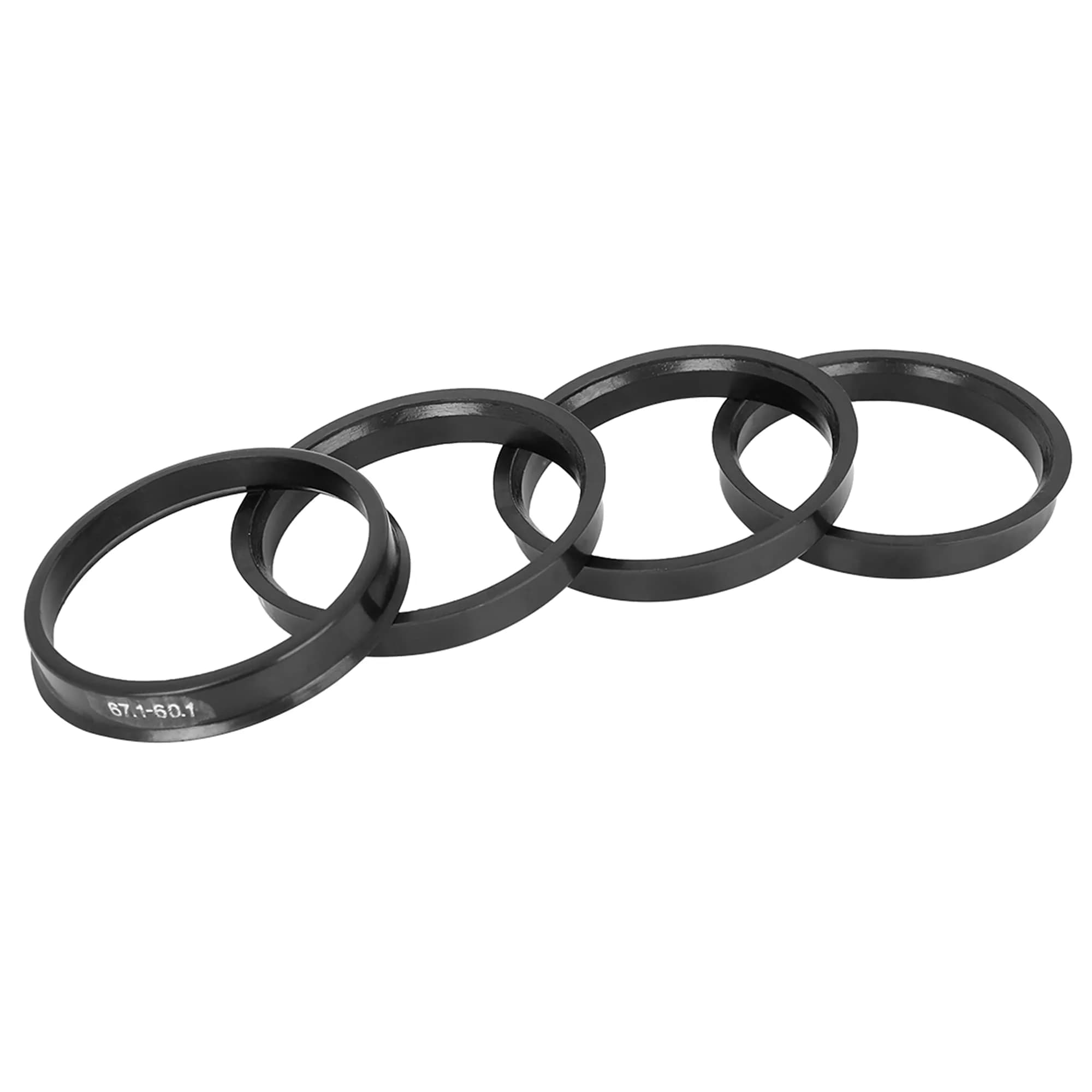 X AUTOHAUX Black Plastic Hub Centric Rings 67.1mm OD to 54.1mm ID | Eliminate Steering Wheel Vibrations — 60.1mm