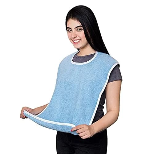 Avalon Towels Adult Terry Cloth Bibs for Eating, 18" x 30" (12-Pack, Blue) | Full Coverage Clothing Protectors thumbnail 6