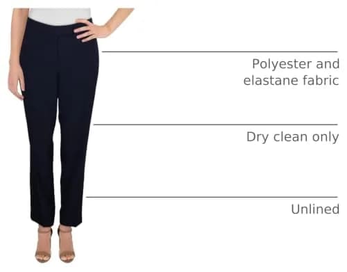 Anne Klein Melange Sabre Stretch Bowie Pant | Slim Fit, Mid Rise, Polyester | US Import thumbnail 3