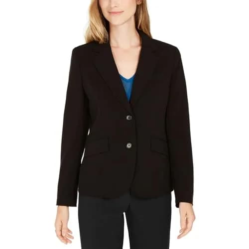 Anne Klein Women's Two Button Stretch Blazer Anne Black | Tailored Fit & Classic Style thumbnail 1