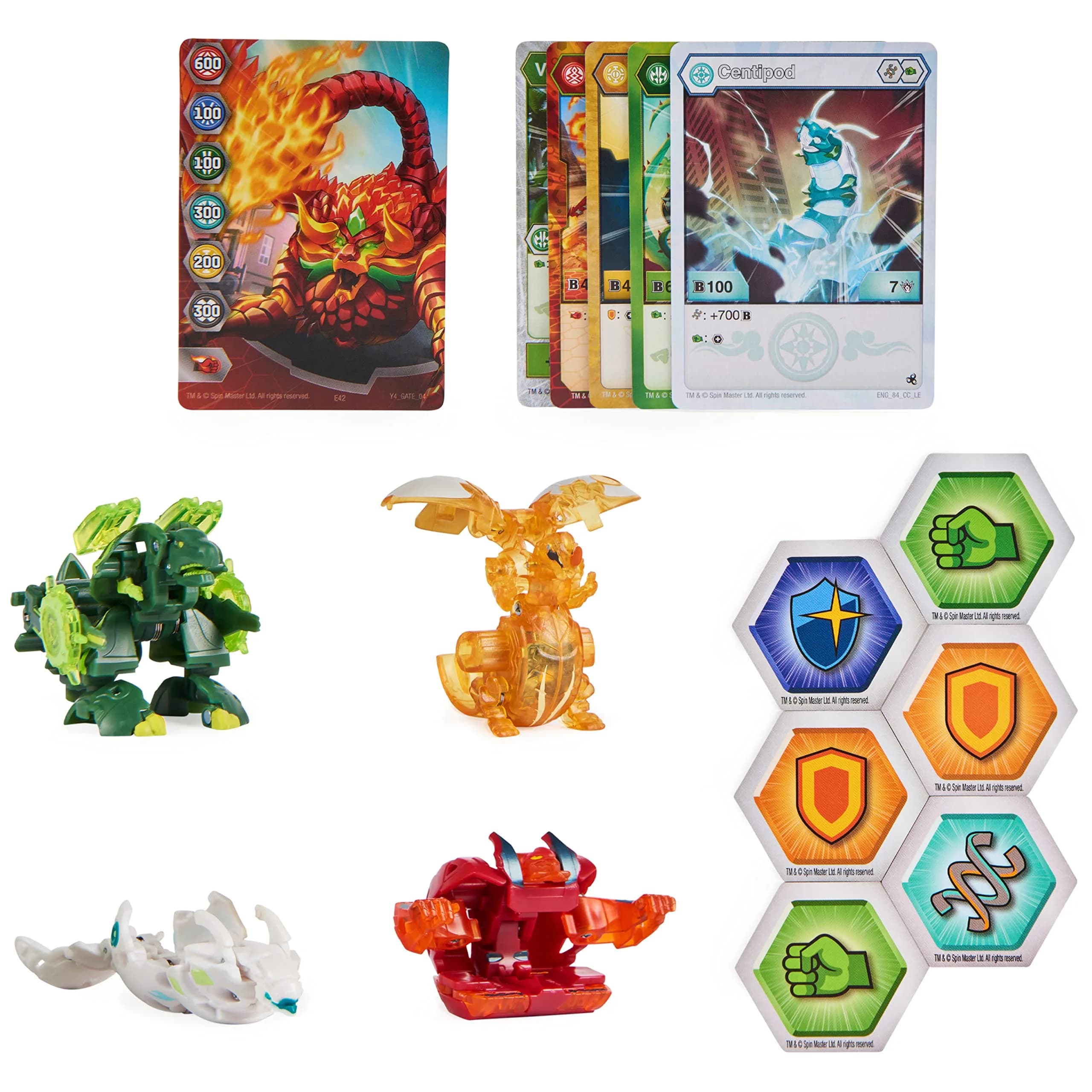 Bakugan Legends Collection Pack 4-Pack with Nova, Ultra, Geogan, Dragonoid Nova, Trox Ultra, and 6 BakuCores | ASTM-Tested Toy Figure - view 2