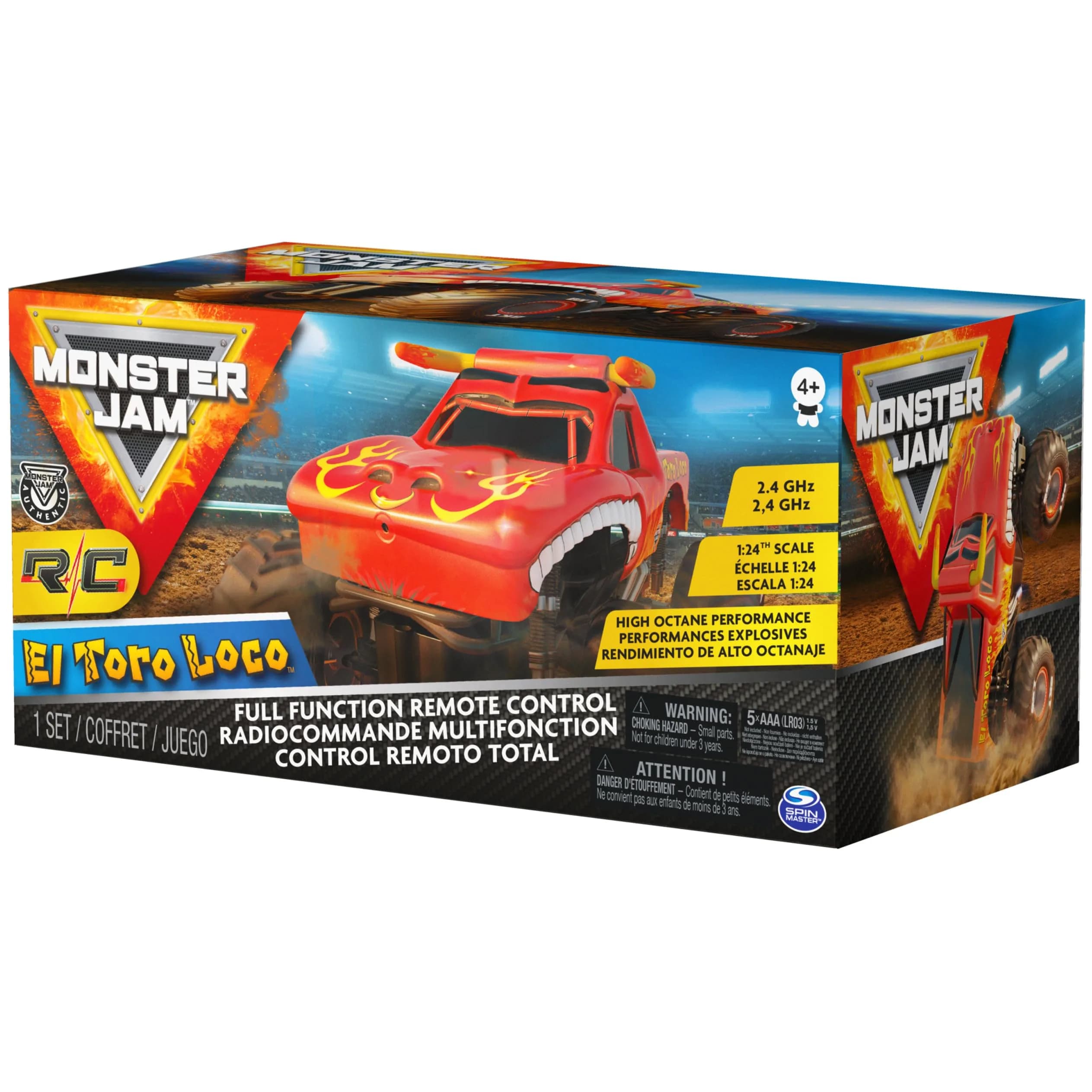 Monster Jam Official El Toro Loco RC Truck 1:24 Scale | ASTM-Tested Remote Control Toy - view 6
