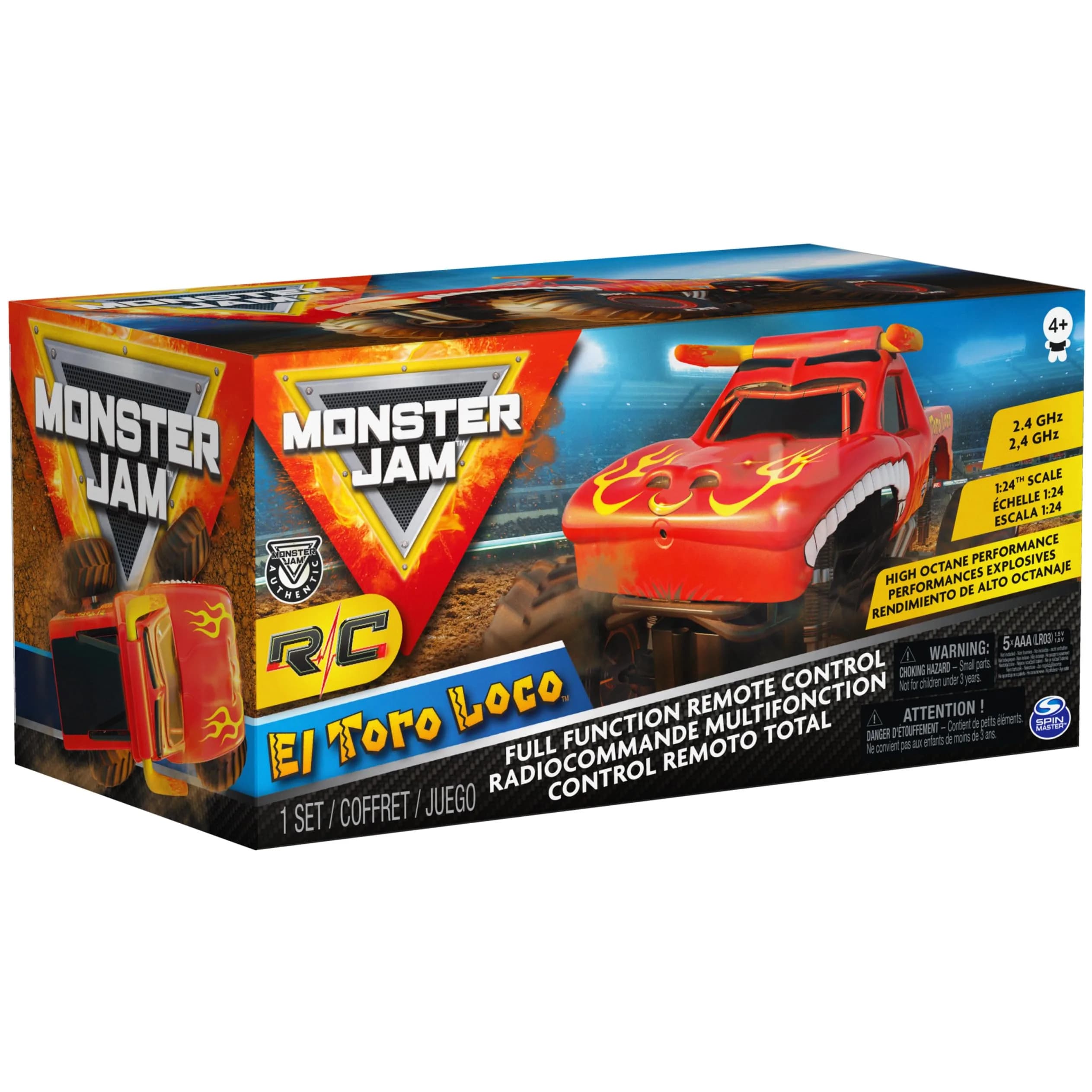 Monster Jam Official El Toro Loco RC Truck 1:24 Scale | ASTM-Tested Remote Control Toy - view 7