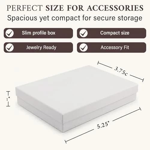 RJ Displays White Swirl Jewelry Gift Boxes 5.25" x 3.75" x 1" (25-Pack) | Protects Jewelry During Shipping thumbnail 6