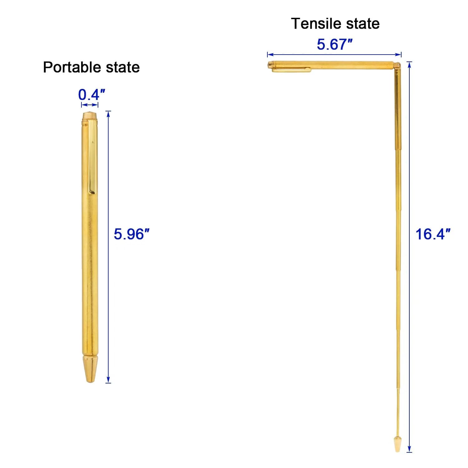 OIIKI Silver Retractable Dowsing Rods (2-Pack) | Brass, 16.4" Extended Length - view 2