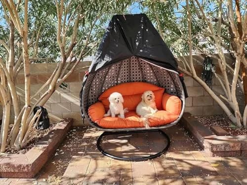 FLYMEI Black Egg Chair Cover 231 cm x 203 cm (91" L x 80" W) | Heavy Duty Waterproof Outdoor Patio Furniture Protector thumbnail 8