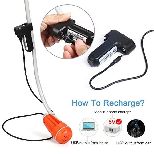 URPRO Portable Camping Shower, Outdoor Shower Head, Pump, USB Rechargeable, Water from Bucket, Hiking & Pet Cleaning | 45-60min Use thumbnail 4