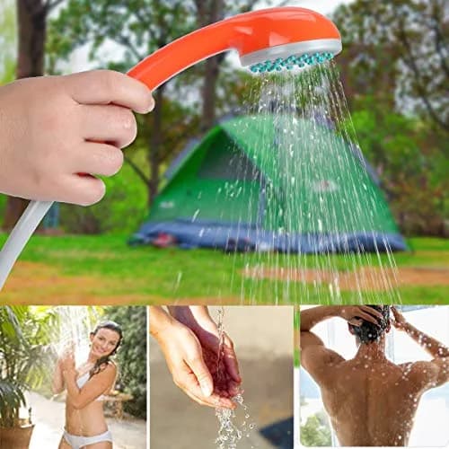 URPRO Portable Camping Shower, Outdoor Shower Head, Pump, USB Rechargeable, Water from Bucket, Hiking & Pet Cleaning | 45-60min Use thumbnail 6