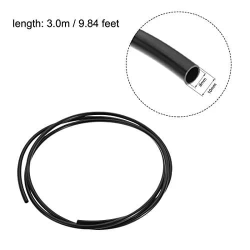 uxcell Nylon Line Hose Tube 8mm ID x 10mm OD 3 Meter Black | High Pressure Pneumatic Air Brake Tubing thumbnail 2