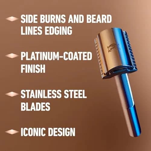 King C. Gillette Safety Razor with Chrome Plated Handle & 5 Platinum Blades | Classic Precision Shave thumbnail 6