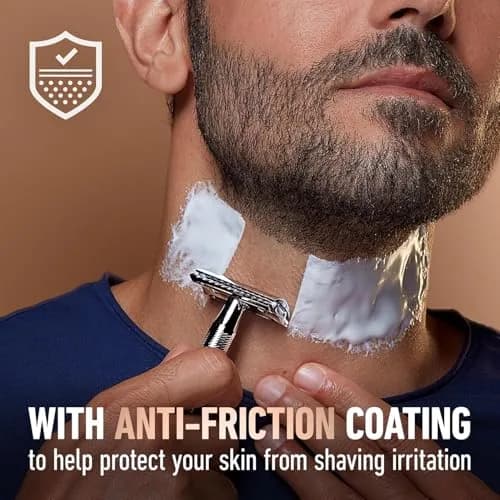 King C. Gillette Safety Razor with Chrome Plated Handle & 5 Platinum Blades | Classic Precision Shave thumbnail 3