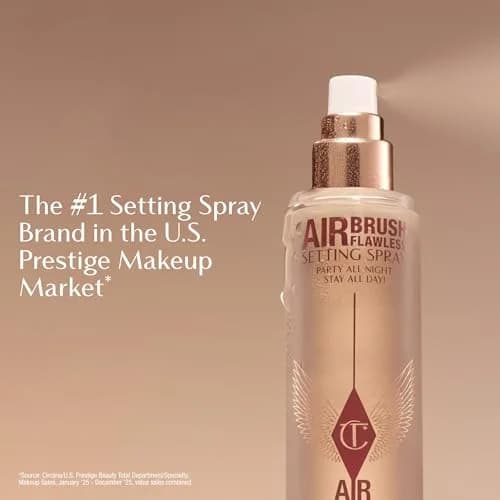 Charlotte Tilbury Airbrush Flawless Setting Spray - Hydrating & Waterproof | 3.38 Fl Oz | All-Day Makeup Lock & Hydration thumbnail 6