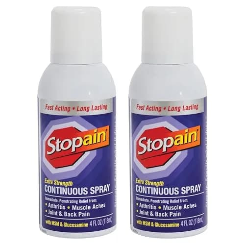 Stopain Pain Relief Spray 4oz (2 Pack) USA Made, Max Strength, Fast Acting with MSM, Glucosamine, Menthol for Arthritis, Lower Back, Neck thumbnail 1