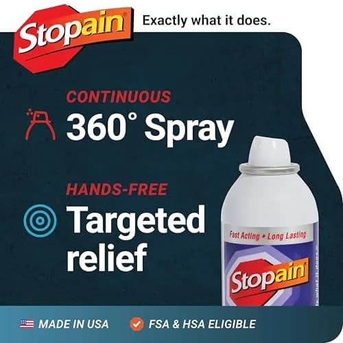 Stopain Pain Relief Spray 4oz (2 Pack) USA Made, Max Strength, Fast Acting with MSM, Glucosamine, Menthol for Arthritis, Lower Back, Neck thumbnail 4