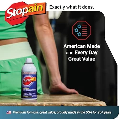 Stopain Pain Relief Spray 4oz (2 Pack) USA Made, Max Strength, Fast Acting with MSM, Glucosamine, Menthol for Arthritis, Lower Back, Neck thumbnail 6