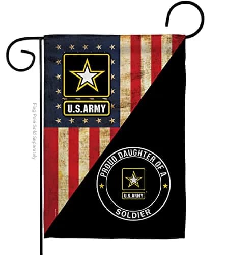 POYOMUK US Military U.S. Army Proud Daughter of A Soldier Flag 12" x 18.5" | Double-Sided Garden Banner thumbnail 1