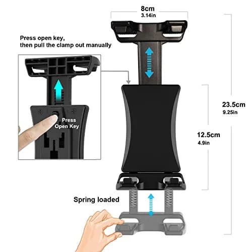 Peastrex Universal Tablet Tripod Mount Adapter with Bluetooth Remote | Fits 3.5-13.5in Devices thumbnail 4