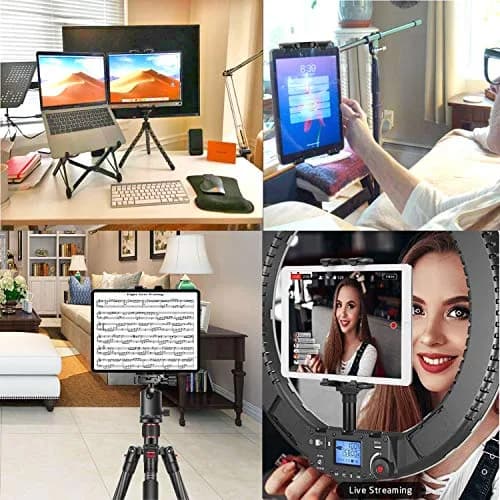 Peastrex Universal Tablet Tripod Mount Adapter with Bluetooth Remote | Fits 3.5-13.5in Devices thumbnail 6